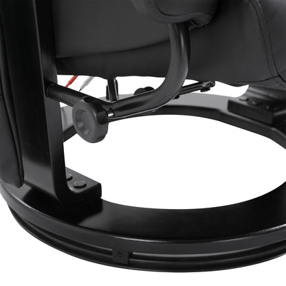 Fauteuil inclinable moderne en cuir PU avec repose-pieds, massage par vibrations à 10 zones et base pivotante en bois pour salon et chambre