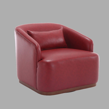 Fauteuil pivotant moderne en polyuréthane, fauteuil d'appoint à 360 degrés pour salon et salon avec base en métal et coussin moelleux