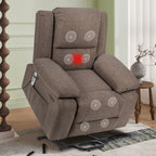 Fauteuil inclinable électrique moderne, canapé chauffant et massant réglable avec rangement latéral, repose-pieds et télécommande