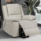 Fauteuil inclinable électrique moderne, canapé chauffant et massant réglable avec rangement latéral, repose-pieds et télécommande