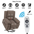 Fauteuil inclinable électrique moderne, canapé chauffant et massant réglable avec rangement latéral, repose-pieds et télécommande