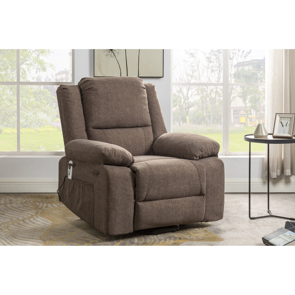 Fauteuil inclinable électrique moderne, canapé chauffant et massant réglable avec rangement latéral, repose-pieds et télécommande