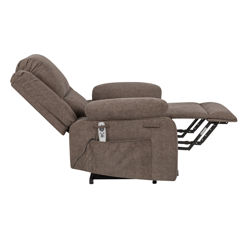 Fauteuil inclinable électrique moderne, canapé chauffant et massant réglable avec rangement latéral, repose-pieds et télécommande
