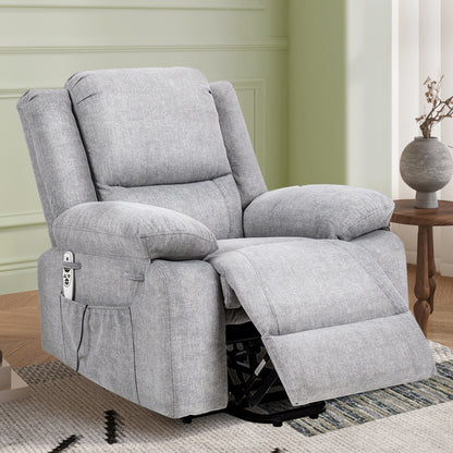 Fauteuil inclinable électrique moderne, canapé chauffant et massant réglable avec rangement latéral, repose-pieds et télécommande