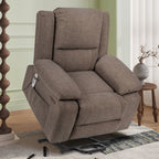 Fauteuil inclinable électrique moderne, canapé chauffant et massant réglable avec rangement latéral, repose-pieds et télécommande
