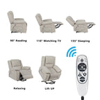 Fauteuil inclinable électrique moderne, canapé chauffant et massant réglable avec rangement latéral, repose-pieds et télécommande