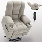 Fauteuil inclinable électrique moderne, fauteuil de massage chauffant, canapé simple rembourré avec deux ports USB et porte-gobelets