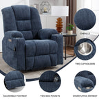 Fauteuil inclinable électrique moderne, fauteuil de massage chauffant, canapé simple rembourré avec deux ports USB et porte-gobelets