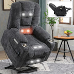 Fauteuil inclinable électrique moderne, fauteuil de massage chauffant, canapé simple rembourré avec deux ports USB et porte-gobelets