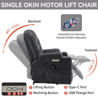 Fauteuil inclinable électrique moderne, fauteuil de massage chauffant, canapé simple rembourré avec deux ports USB et porte-gobelets