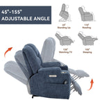 Fauteuil inclinable électrique moderne, fauteuil de massage chauffant, canapé simple rembourré avec deux ports USB et porte-gobelets