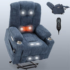 Fauteuil inclinable électrique moderne, fauteuil de massage chauffant, canapé simple rembourré avec deux ports USB et porte-gobelets