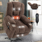 Fauteuil inclinable électrique moderne, fauteuil de massage chauffant, canapé simple rembourré avec deux ports USB et porte-gobelets