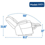 Fauteuil inclinable électrique moderne, fauteuil de massage chauffant, canapé simple rembourré avec deux ports USB et porte-gobelets