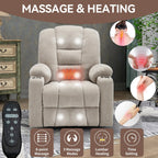 Fauteuil inclinable électrique moderne, fauteuil de massage chauffant, canapé simple rembourré avec deux ports USB et porte-gobelets