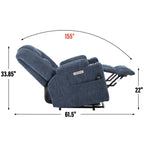 Fauteuil inclinable électrique moderne, fauteuil de massage chauffant, canapé simple rembourré avec deux ports USB et porte-gobelets