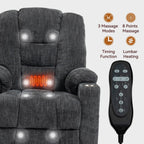 Fauteuil inclinable électrique moderne, fauteuil de massage chauffant, canapé simple rembourré avec deux ports USB et porte-gobelets