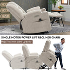 Fauteuil inclinable électrique moderne, fauteuil de massage chauffant, canapé simple rembourré avec deux ports USB et porte-gobelets