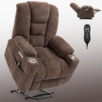 Fauteuil inclinable électrique moderne, fauteuil de massage chauffant, canapé simple rembourré avec deux ports USB et porte-gobelets
