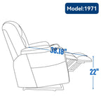 Fauteuil inclinable électrique moderne, fauteuil de massage chauffant, canapé simple rembourré avec deux ports USB et porte-gobelets