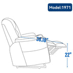 Fauteuil inclinable électrique moderne, fauteuil de massage chauffant, canapé simple rembourré avec deux ports USB et porte-gobelets