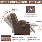 Fauteuil inclinable électrique moderne, fauteuil de massage chauffant, canapé simple rembourré avec deux ports USB et porte-gobelets