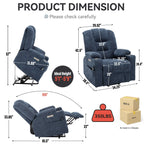 Fauteuil inclinable électrique moderne, fauteuil de massage chauffant, canapé simple rembourré avec deux ports USB et porte-gobelets