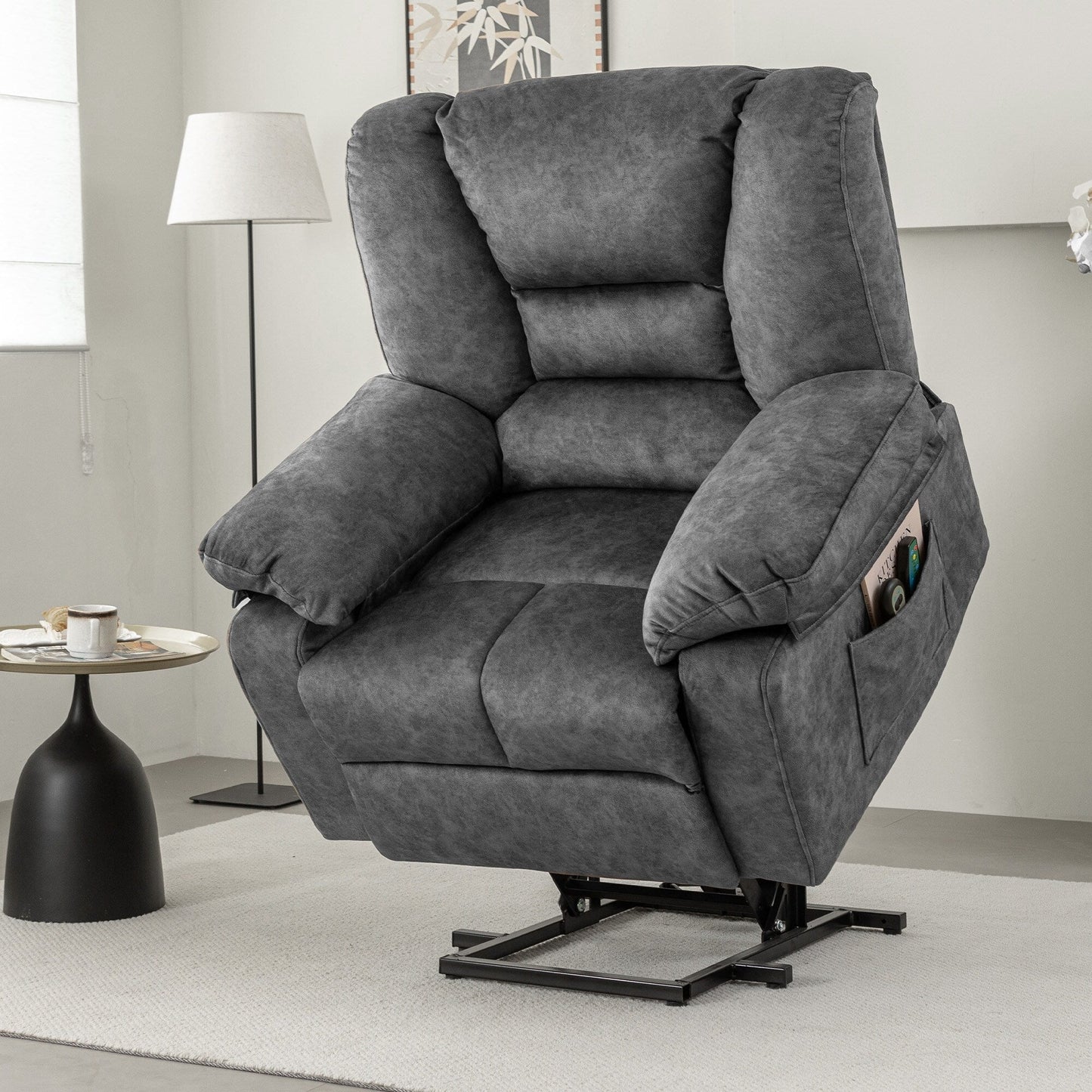 Fauteuil inclinable électrique moderne avec chauffage lombaire et minuterie pour personnes âgées