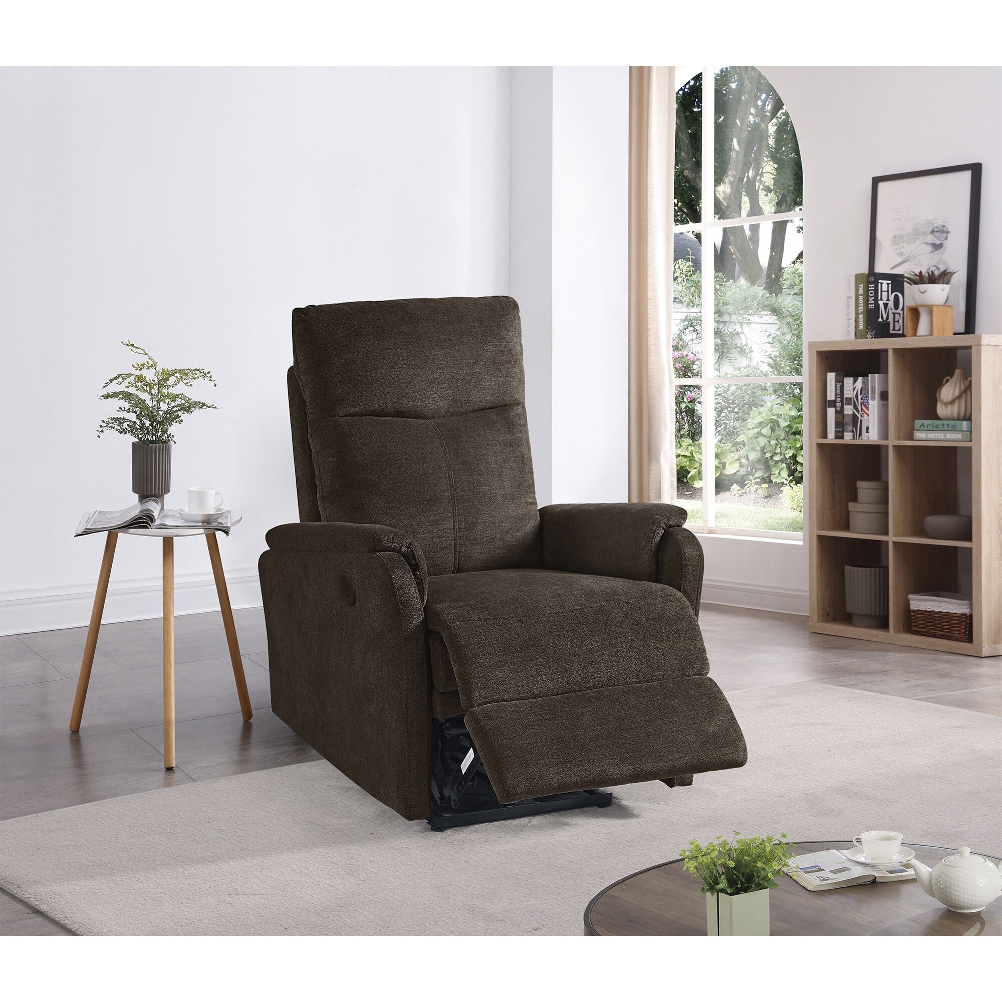 Fauteuil inclinable électrique moderne avec port USB, dossier haut et revêtement facile à nettoyer pour salon ou chambre