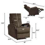 Fauteuil inclinable électrique moderne avec port USB, dossier haut et revêtement facile à nettoyer pour salon ou chambre