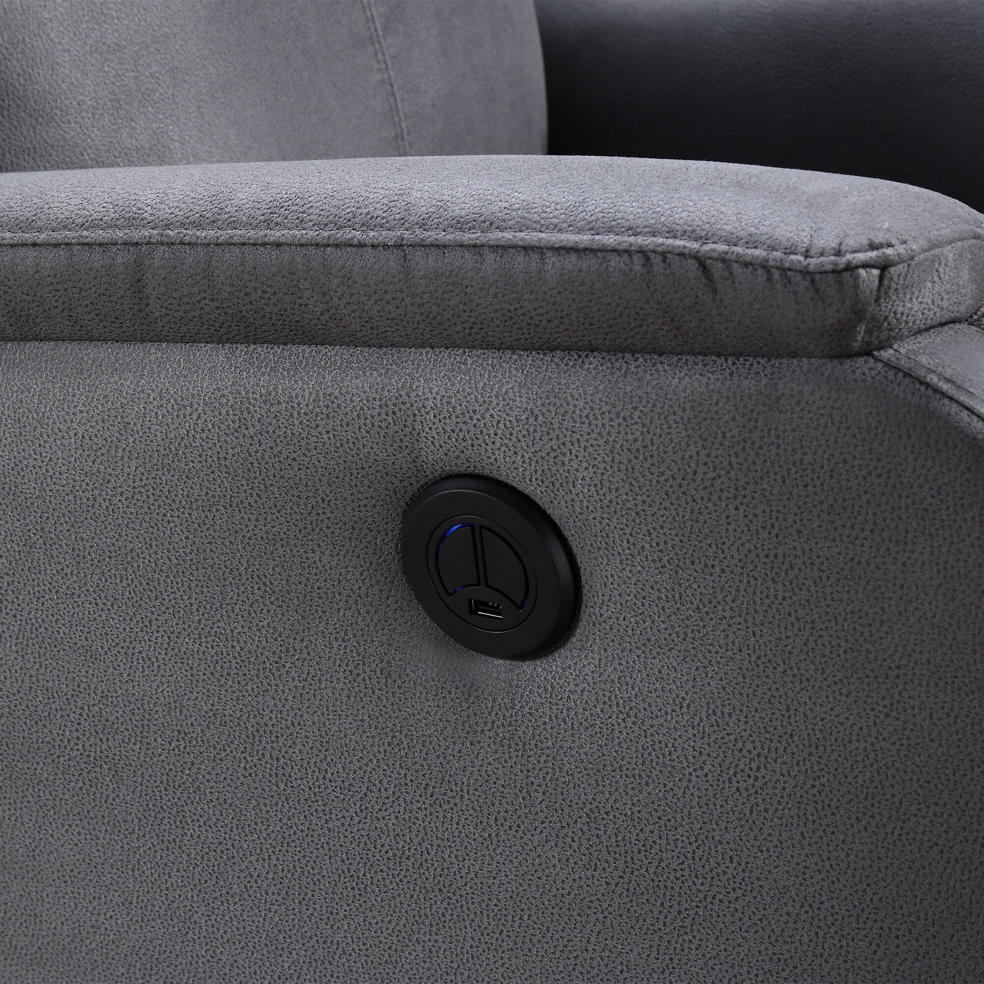 Fauteuil inclinable électrique moderne avec port USB, dossier haut et revêtement facile à nettoyer pour salon ou chambre