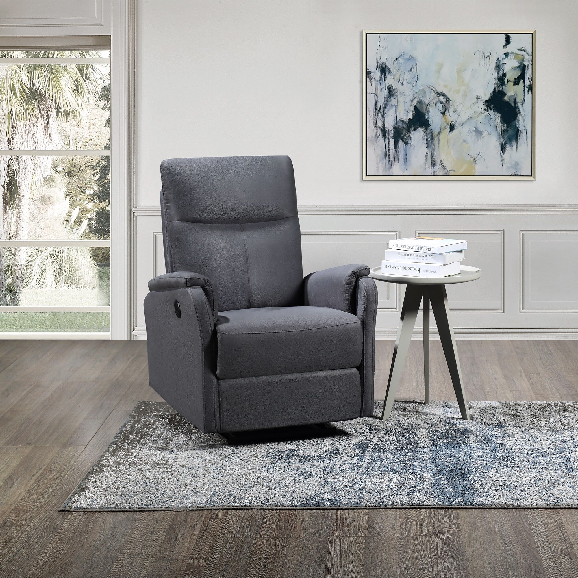Fauteuil inclinable électrique moderne avec port USB, dossier haut et revêtement facile à nettoyer pour salon ou chambre