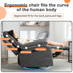 Fauteuil inclinable électrique moderne avec haut-parleur Bluetooth, éclairage LED, ports de chargement USB, repose-pieds rétractable et poches de rangement