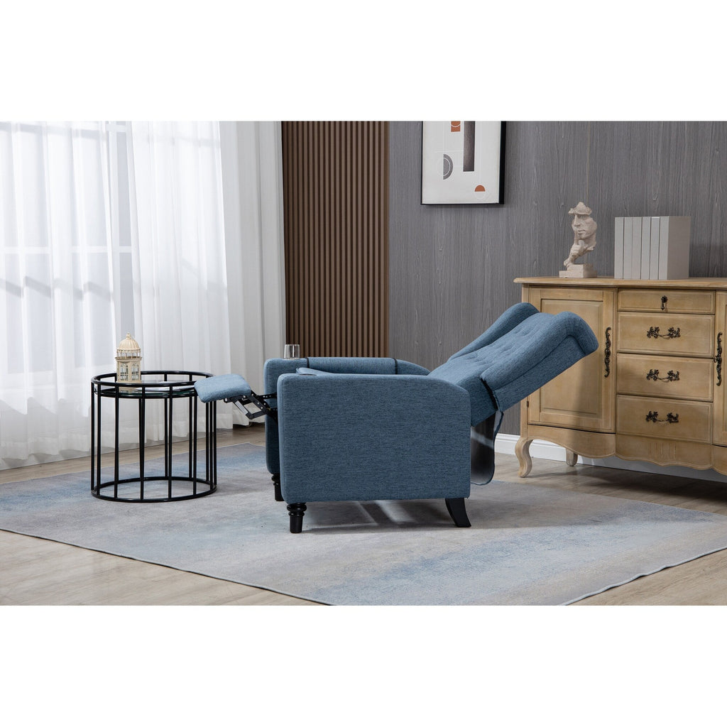 Fauteuil inclinable manuel moderne à dossier bas, siège de cinéma maison, fauteuil de salon à oreilles avec vibrations et chaleur