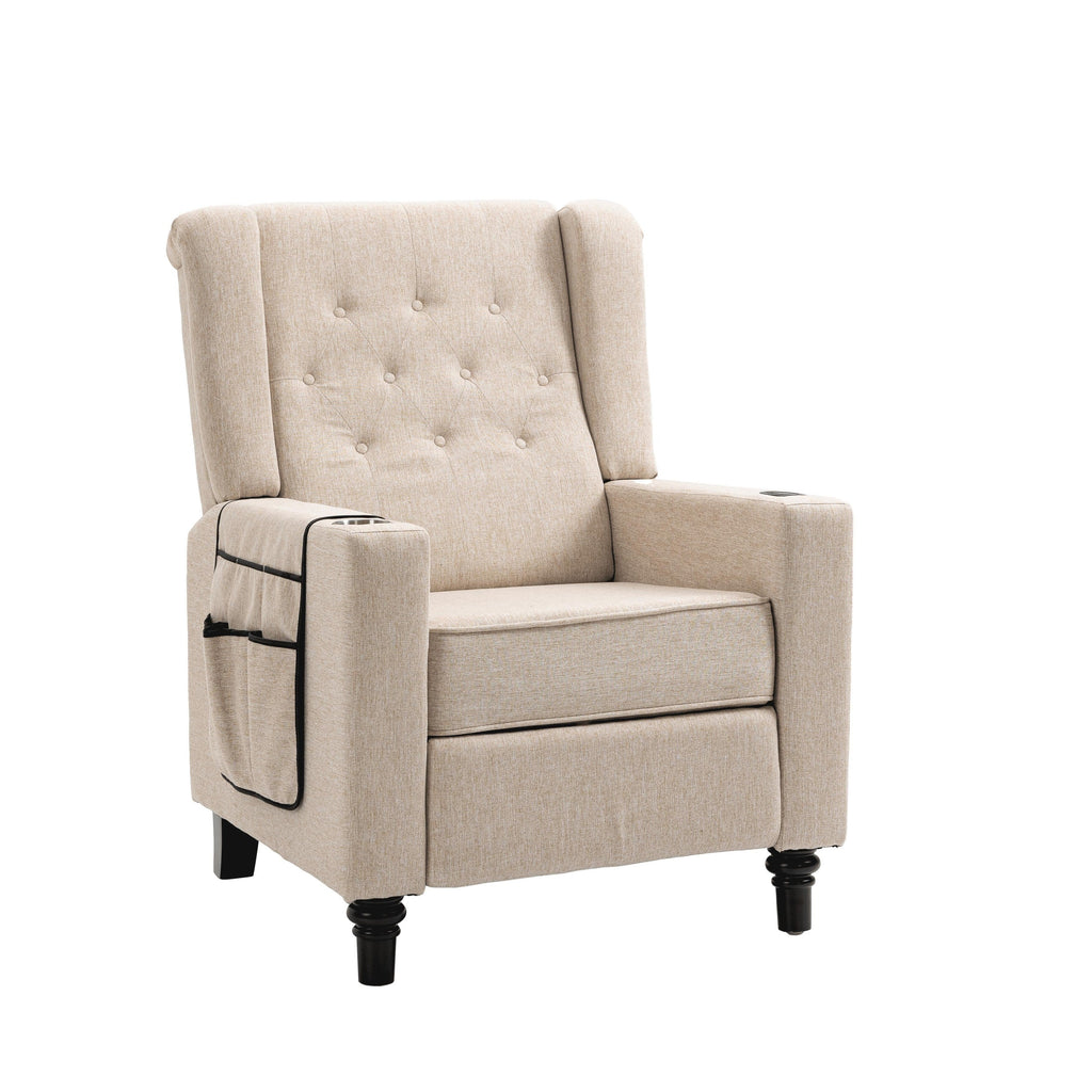 Fauteuil inclinable manuel moderne à dossier bas, siège de cinéma maison, fauteuil de salon à oreilles avec vibrations et chaleur