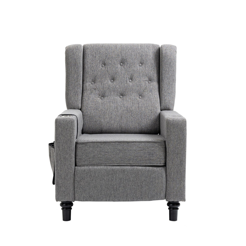 Fauteuil inclinable manuel moderne à dossier bas, siège de cinéma maison, fauteuil de salon à oreilles avec vibrations et chaleur