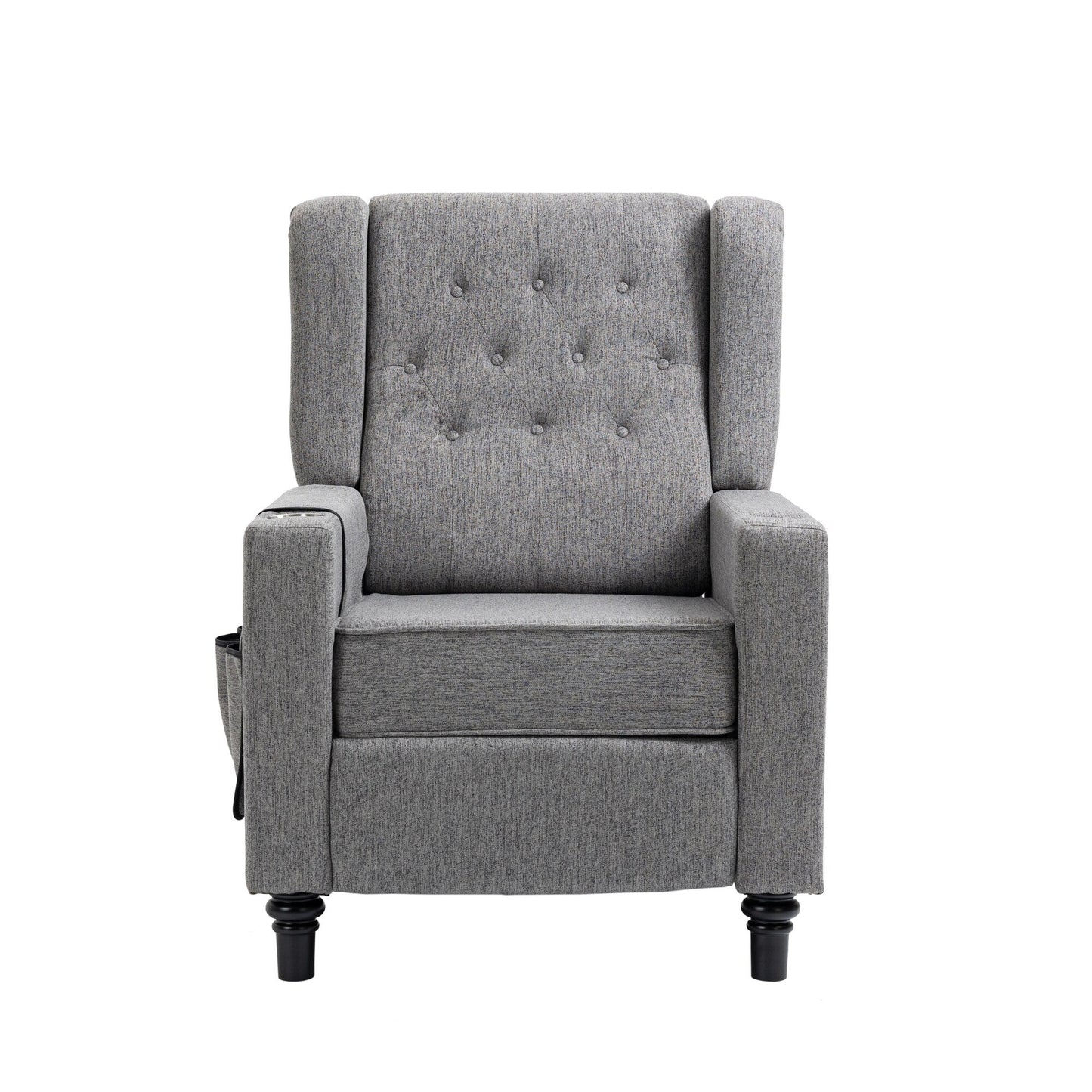 Fauteuil inclinable manuel moderne à dossier bas, siège de cinéma maison, fauteuil de salon à oreilles avec vibrations et chaleur