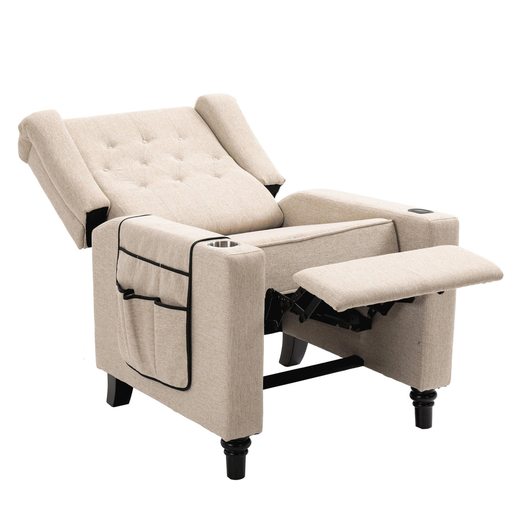 Fauteuil inclinable manuel moderne à dossier bas, siège de cinéma maison, fauteuil de salon à oreilles avec vibrations et chaleur