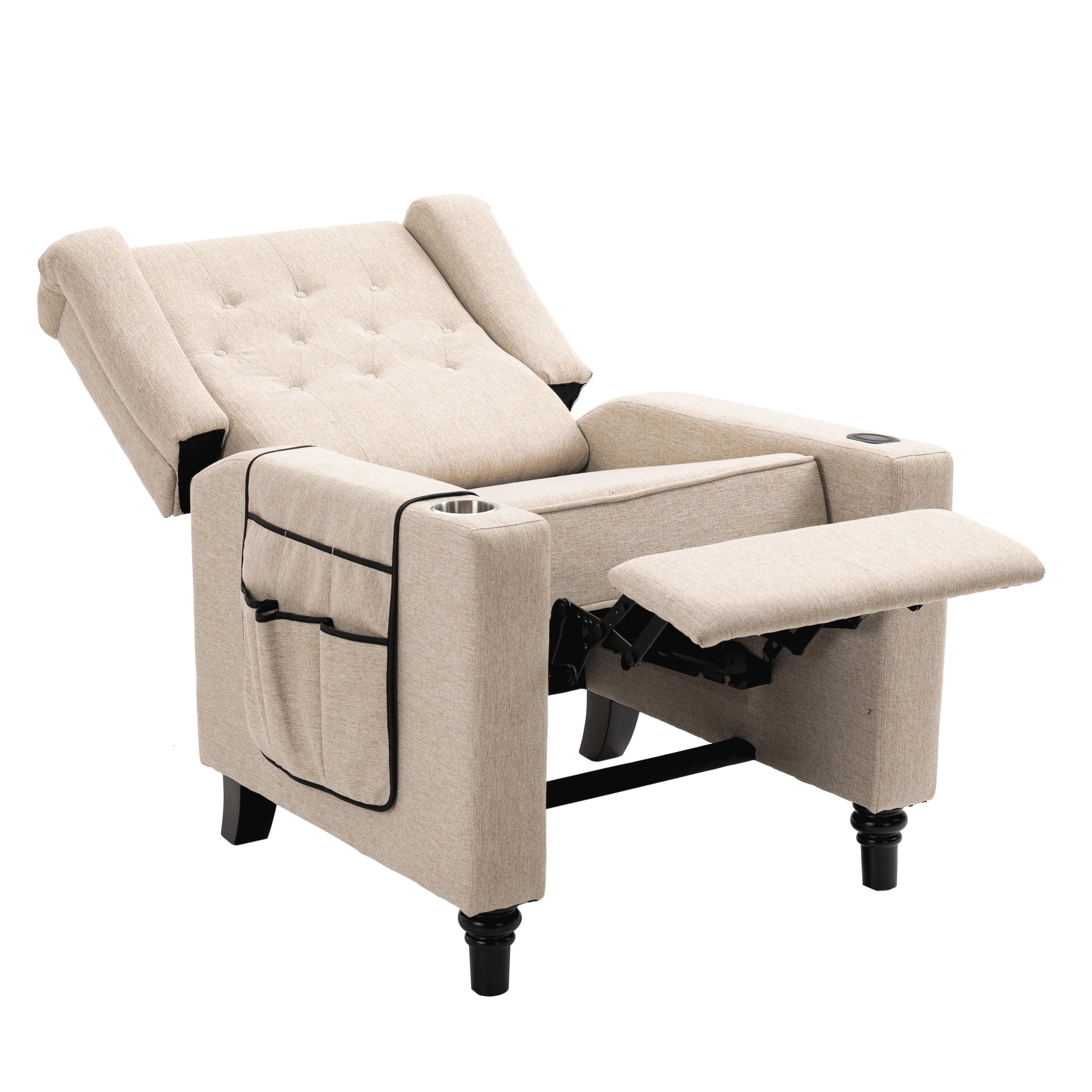 Fauteuil inclinable manuel moderne à dossier bas, siège de cinéma maison, fauteuil de salon à oreilles avec vibrations et chaleur