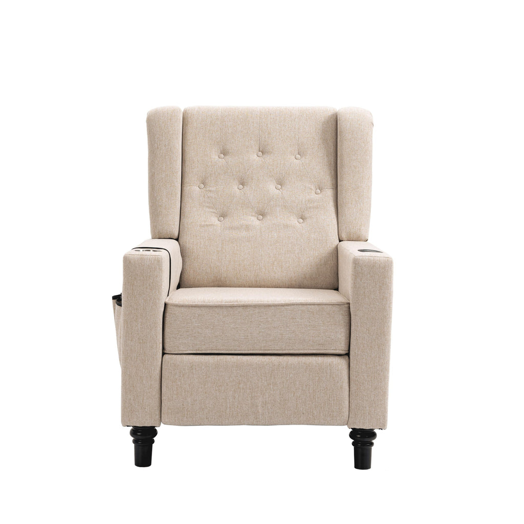 Fauteuil inclinable manuel moderne à dossier bas, siège de cinéma maison, fauteuil de salon à oreilles avec vibrations et chaleur