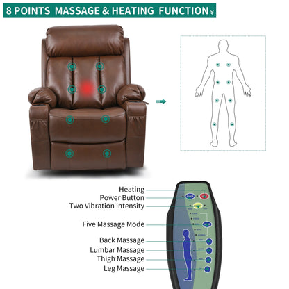 Fauteuil inclinable moderne en similicuir avec massage