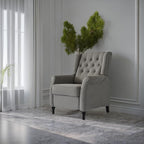 Fauteuil inclinable moderne, fauteuil de salon ergonomique, fauteuil simple avec repose-pieds réglable et dossier à oreilles capitonné à boutons