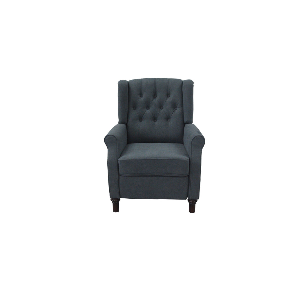 Fauteuil inclinable moderne, fauteuil de salon ergonomique, fauteuil simple avec repose-pieds réglable et dossier à oreilles capitonné à boutons