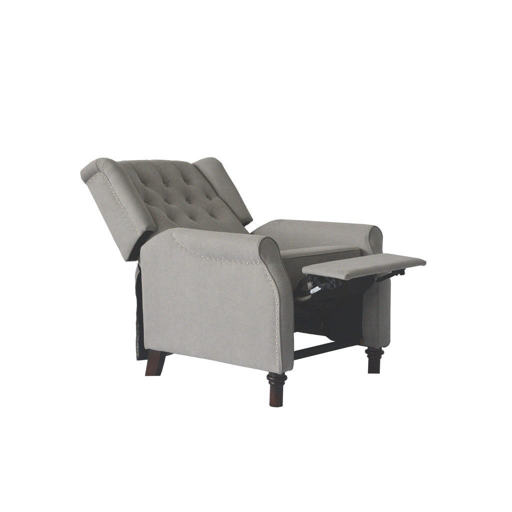Fauteuil inclinable moderne, fauteuil de salon ergonomique, fauteuil simple avec repose-pieds réglable et dossier à oreilles capitonné à boutons