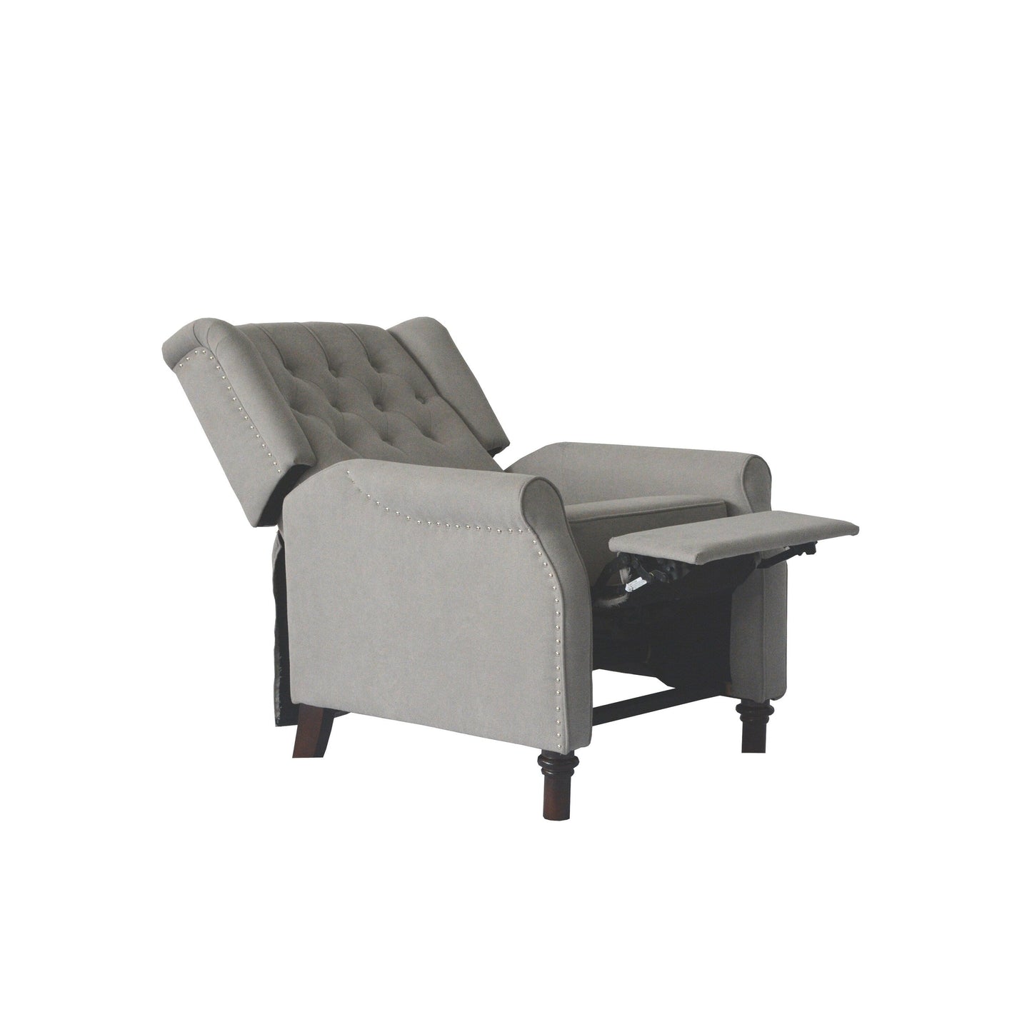 Fauteuil inclinable moderne, fauteuil de salon ergonomique, fauteuil simple avec repose-pieds réglable et dossier à oreilles capitonné à boutons