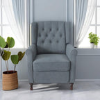 Fauteuil inclinable moderne, fauteuil de salon ergonomique, fauteuil simple avec repose-pieds réglable et dossier à oreilles capitonné à boutons