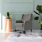 Fauteuil inclinable moderne, fauteuil de salon ergonomique, fauteuil simple avec repose-pieds réglable et dossier à oreilles capitonné à boutons