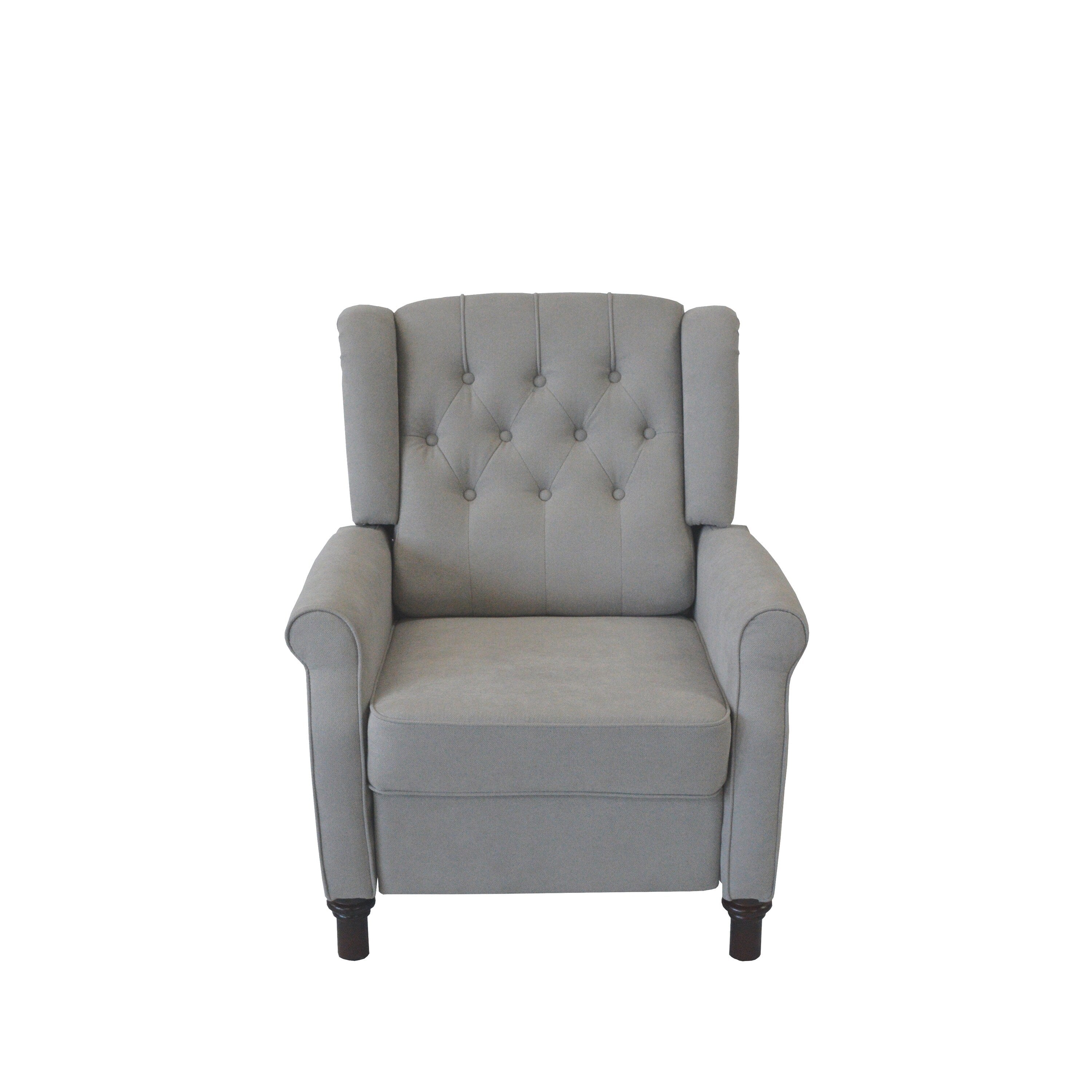 Fauteuil inclinable moderne, fauteuil de salon ergonomique, fauteuil simple avec repose-pieds réglable et dossier à oreilles capitonné à boutons
