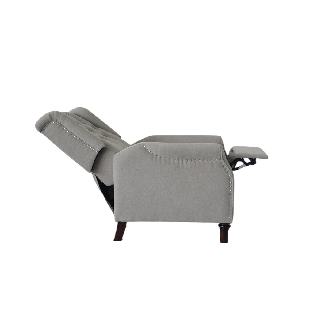 Fauteuil inclinable moderne, fauteuil de salon ergonomique, fauteuil simple avec repose-pieds réglable et dossier à oreilles capitonné à boutons