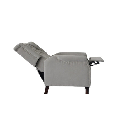 Fauteuil inclinable moderne, fauteuil de salon ergonomique, fauteuil simple avec repose-pieds réglable et dossier à oreilles capitonné à boutons